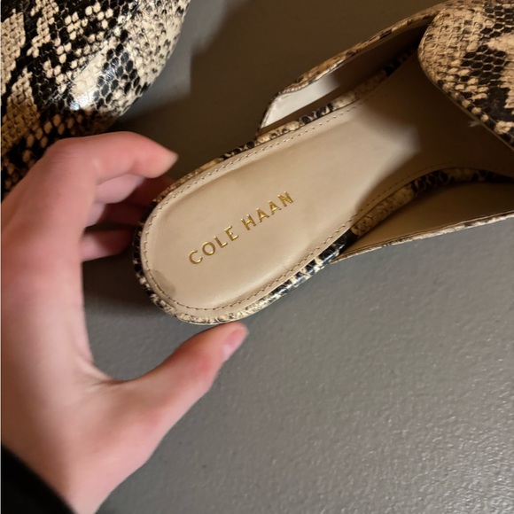 Cole Haan Women's Snakeskin Mules - Black and Cream - Picture 2 of 6